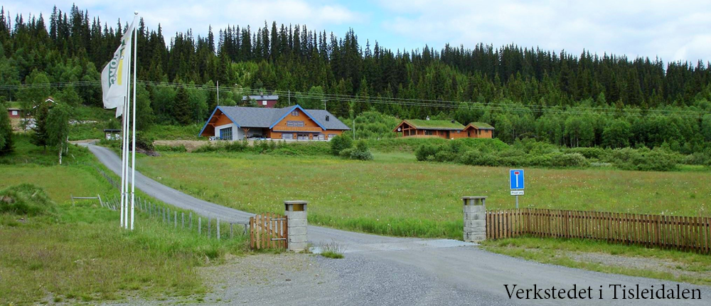 Bilde av verkstedet til Valdres Hytter i Tisleidalen